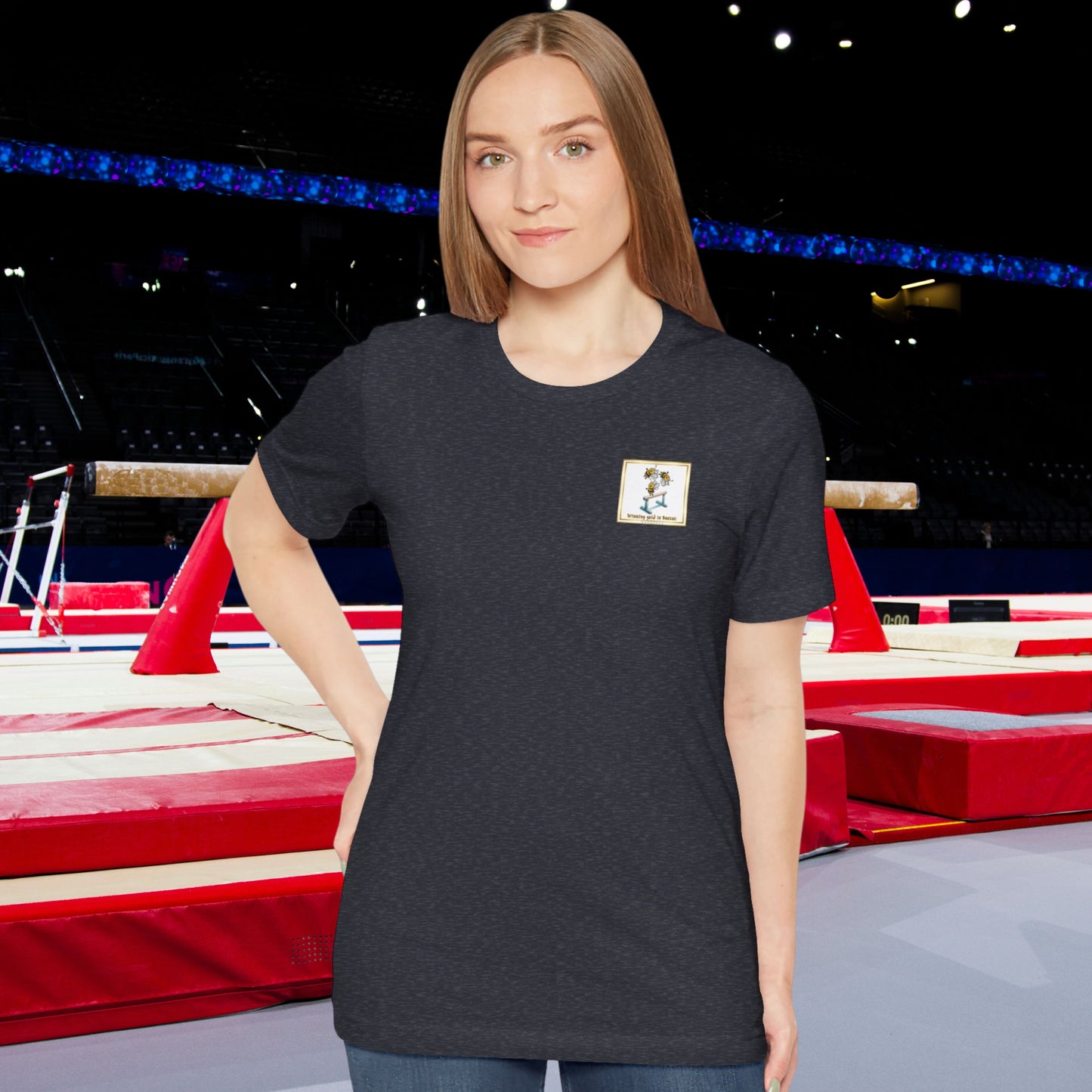 Winning Gold is Easy beeasone Unisex Jersey Short Sleeve with dual side seams to hold shape for longer t-shirt