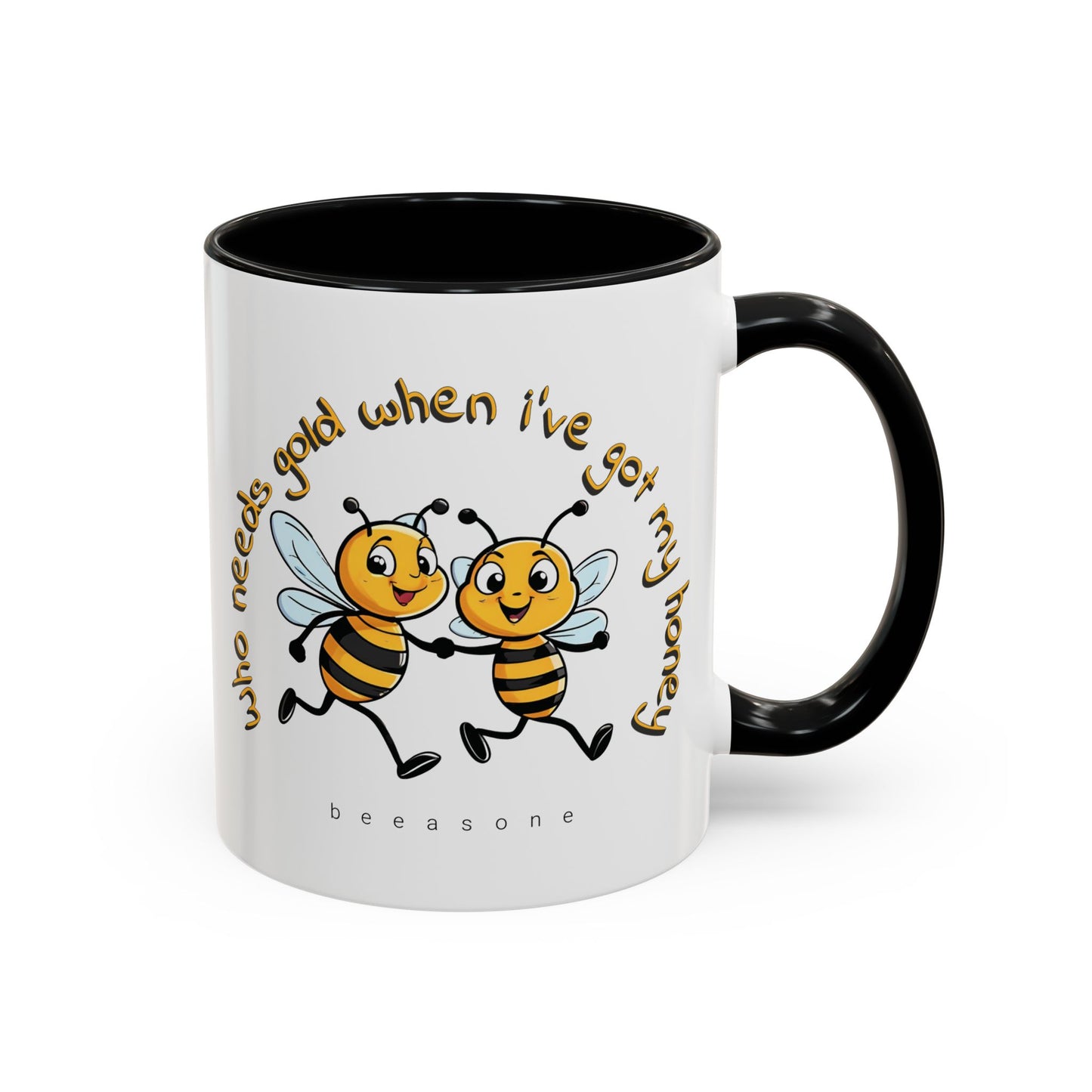 Running with your honey Gold beeasone Hot Chocolate or Coffee Mug 11oz (325mls) or 15oz (443mls)