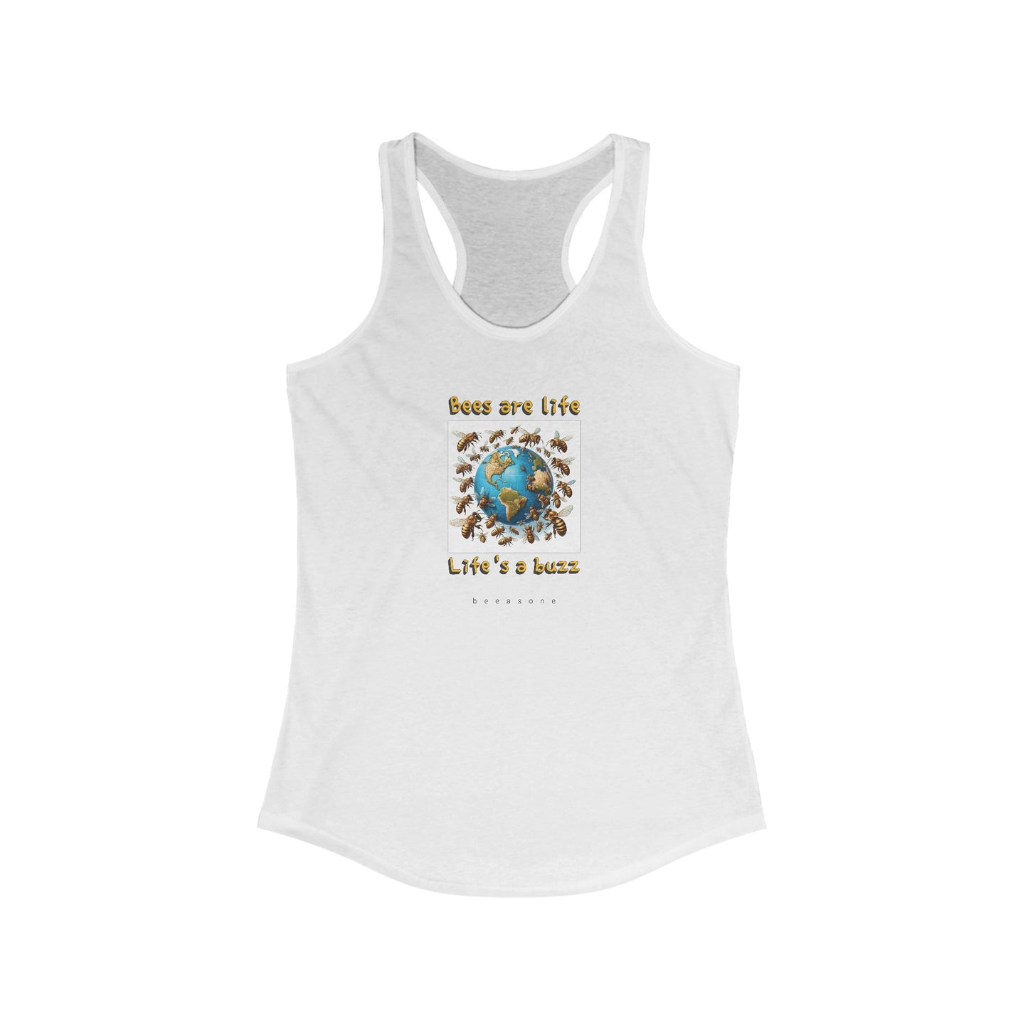 Bees are life. Life's a buzz beeasone Women's Ideal Cool Racerback Tank Top