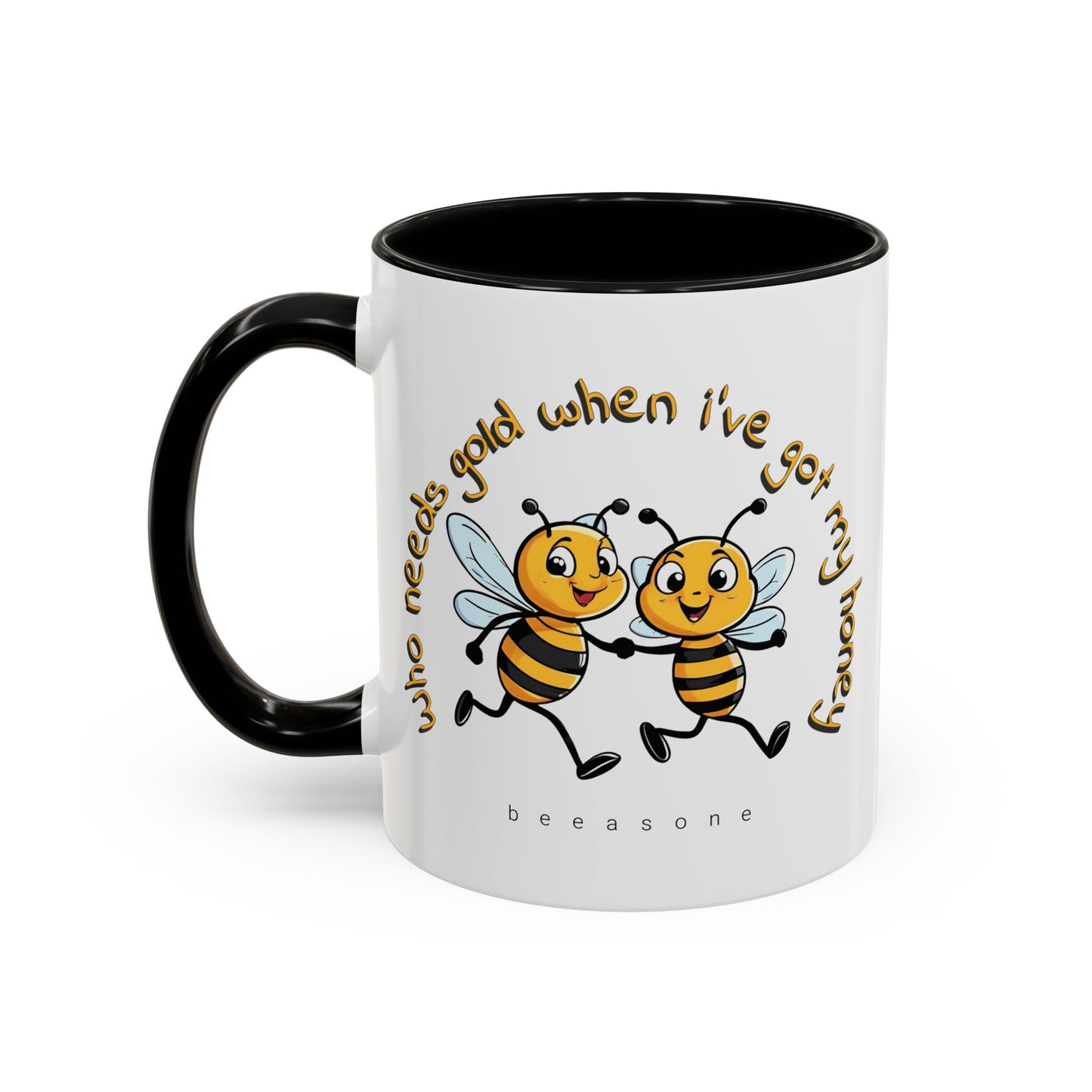 Running with your honey Gold beeasone Hot Chocolate or Coffee Mug 11oz (325mls) or 15oz (443mls)