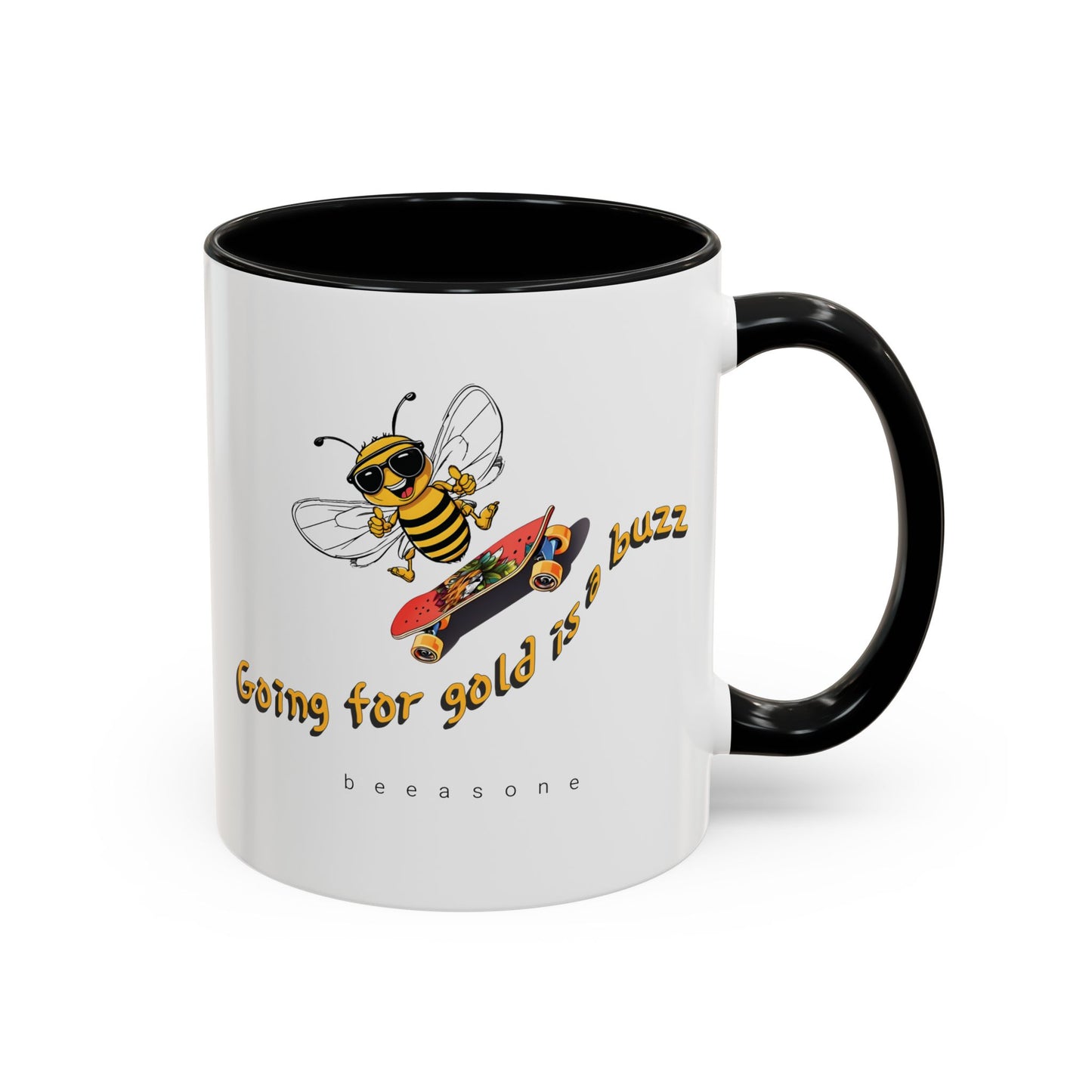 Going for gold is a buzz beeasone Hot Chocolate or Coffee Mug (select from 11oz or 15oz lead and BPA Free mugs)