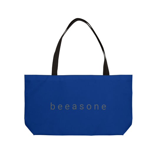 Life's happier with bees beeasone weekender tote bag dark blue