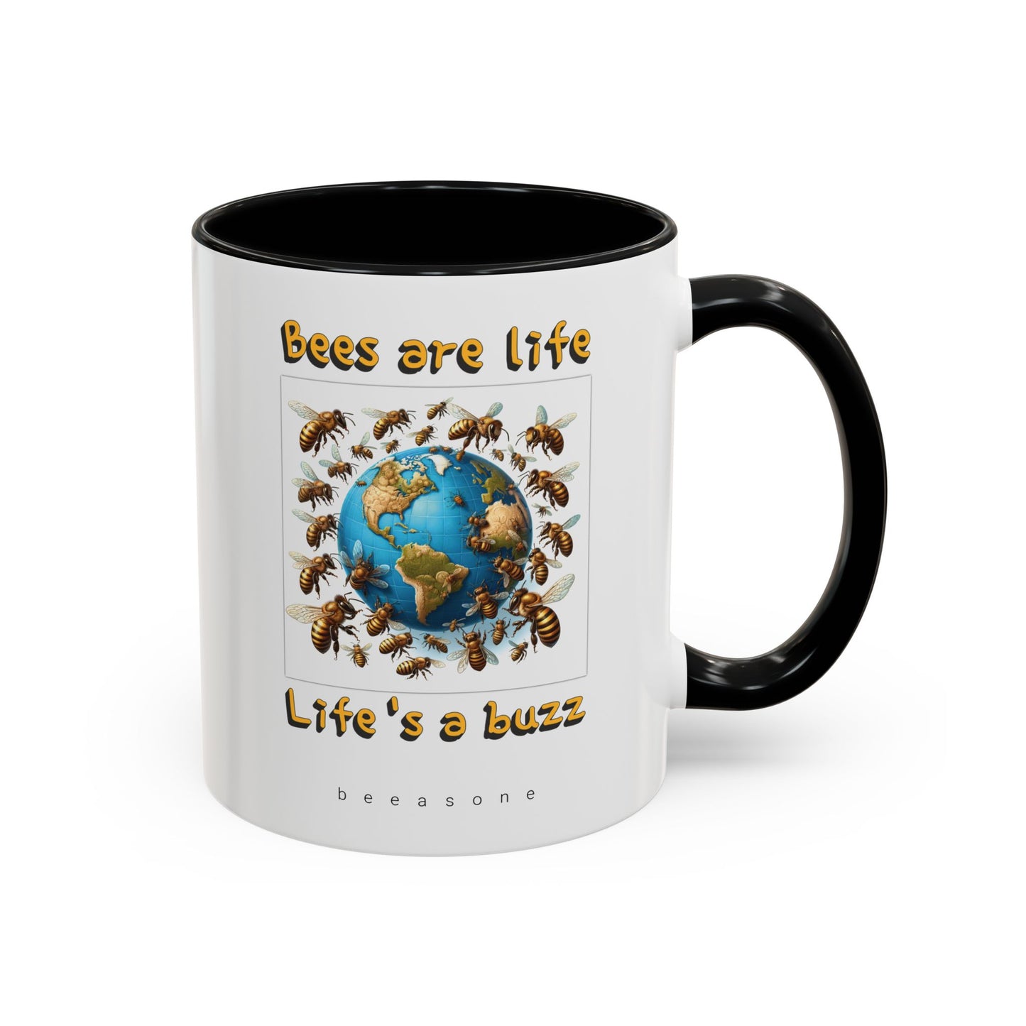 Bees are life beeasone Hot Chocolate or Coffee Mug 11oz (325mls) or 15oz (443mls)
