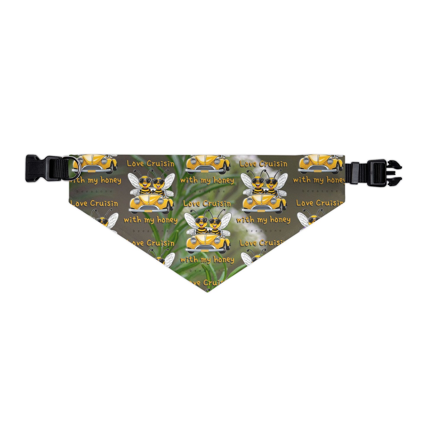Special couple's super cool furry friend pet bandana collar - includes adjustable buckle up black collar