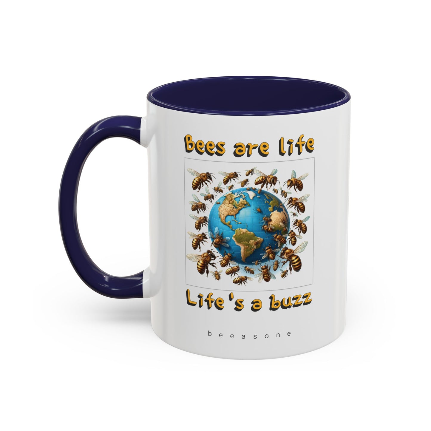 Bees are life beeasone Hot Chocolate or Coffee Mug 11oz (325mls) or 15oz (443mls)