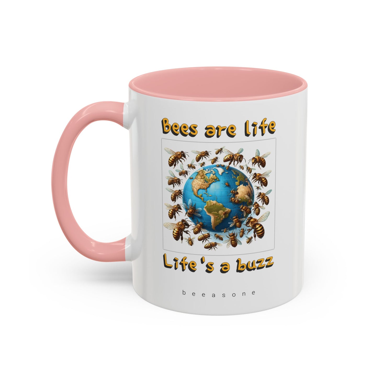 Bees are life beeasone Hot Chocolate or Coffee Mug 11oz (325mls) or 15oz (443mls)