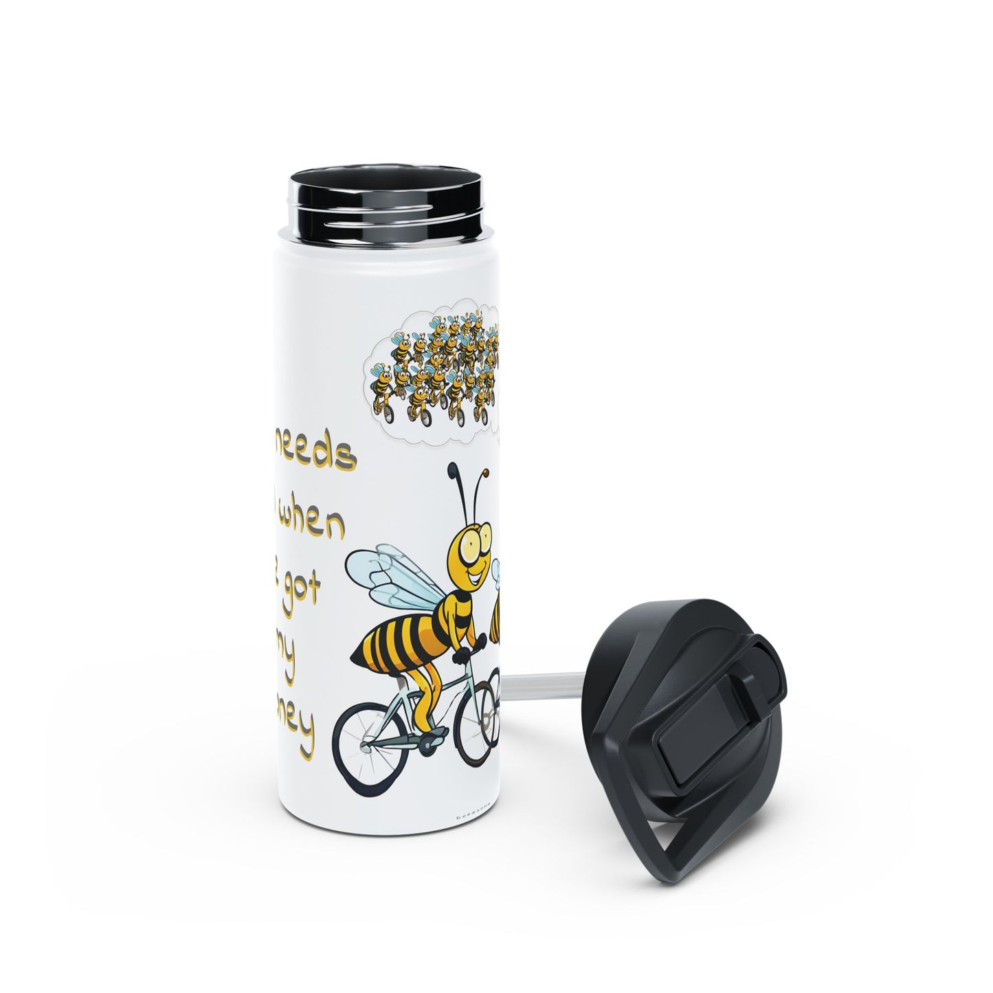 Who needs gold when i've got my honey beeasone Cycling stainless steel body Water Bottle with polypropylene lid BPA free tumbler Special edition