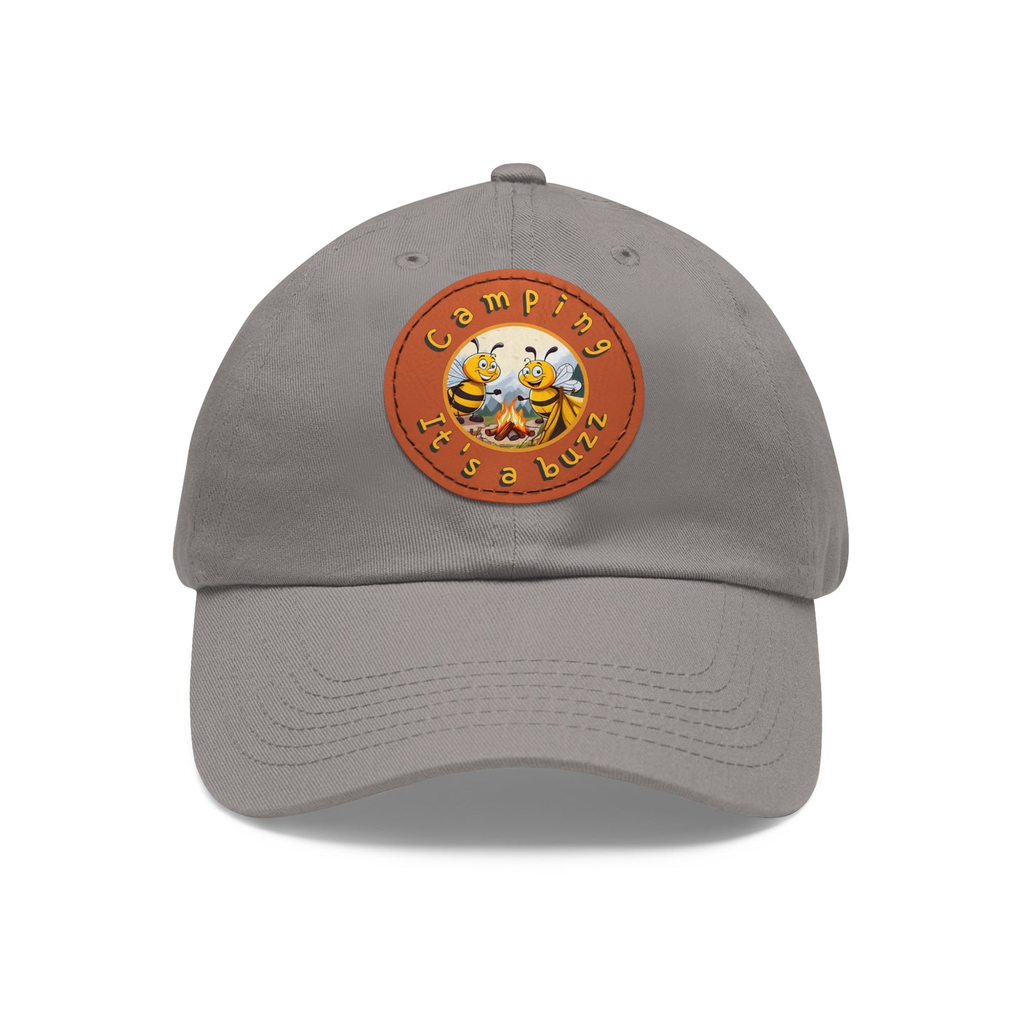 Camping it's a buzz beeasone Hat with round leather patch