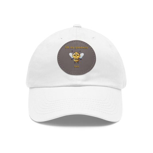 Oh my goodness bee beeasone Hat with round leather patch