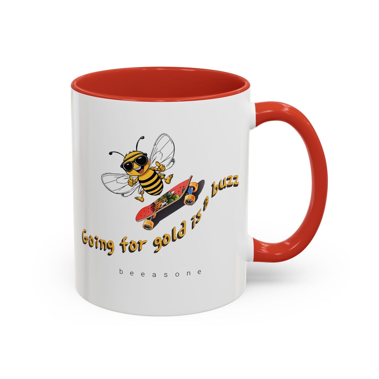 Going for gold is a buzz beeasone Hot Chocolate or Coffee Mug (select from 11oz or 15oz lead and BPA Free mugs)