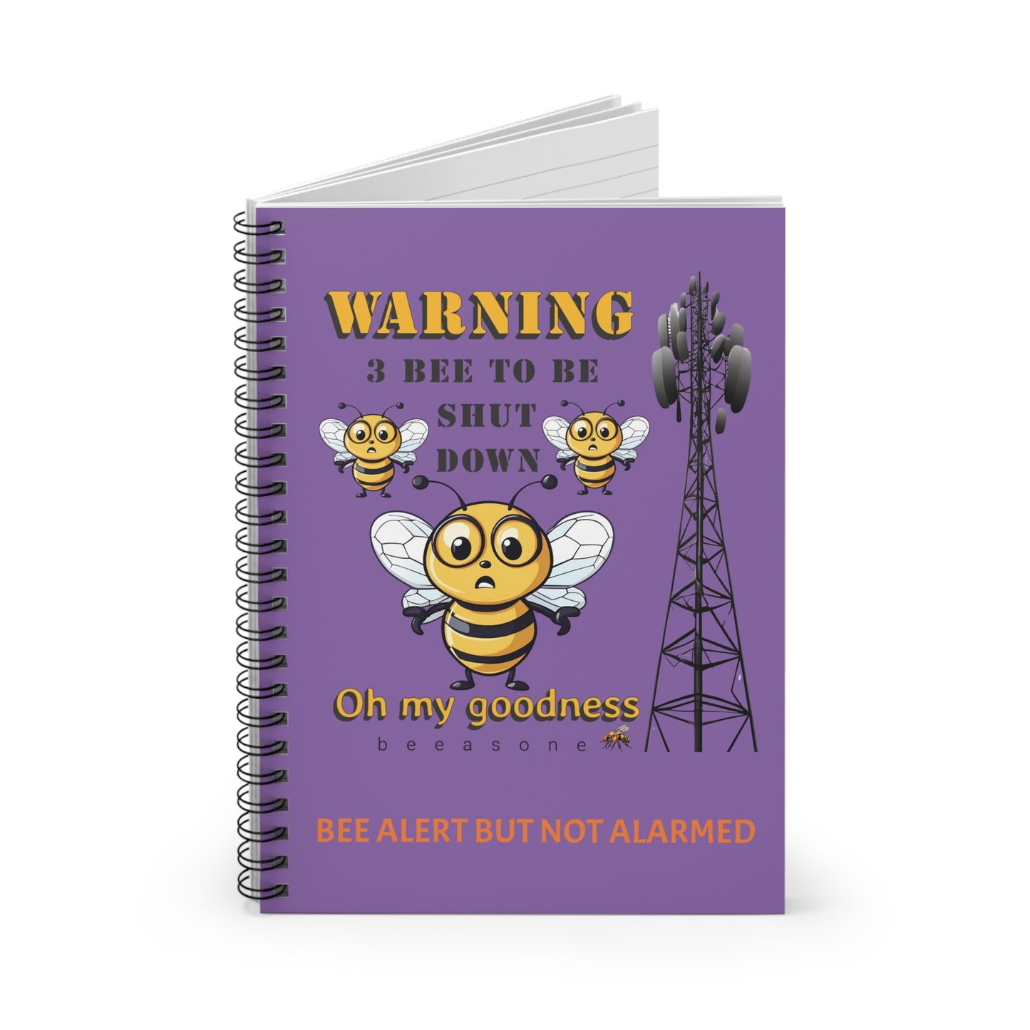 WARNING 3B Shutdown beeasone Spiral Notebook - Ruled Line. 118 page (59 sheets) 6" x 8" (15.2 x 20.3 cm)