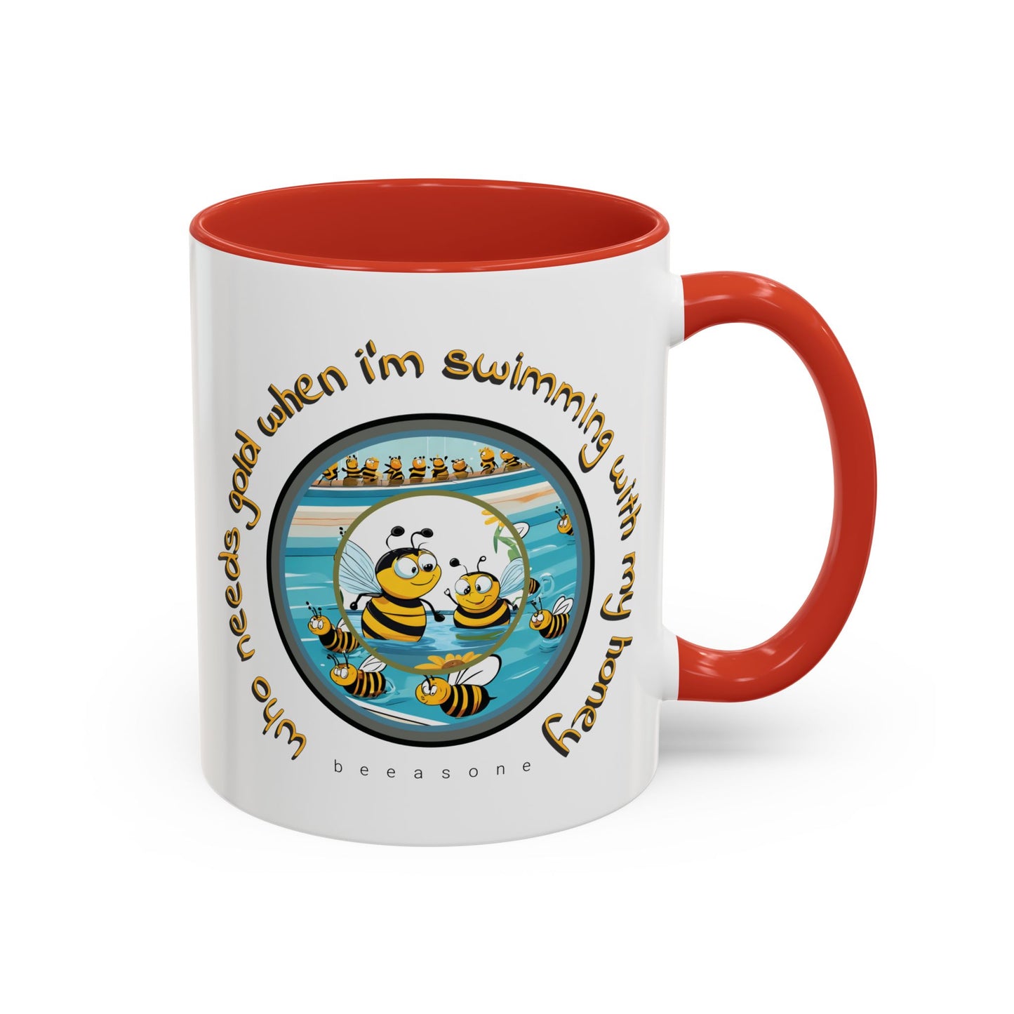 HOW COOOOOL - Swimming with your honey beeasone Hot Chocolate or Coffee Mug