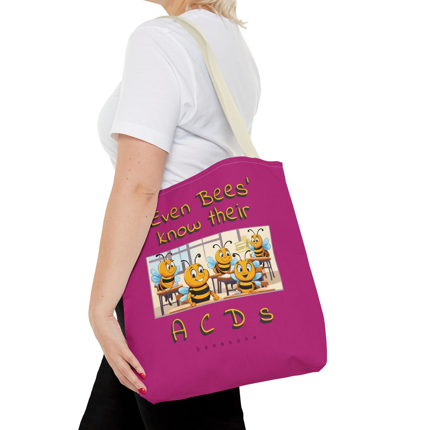 Even bees know their A C D s beeasone stylish pinke Tote Bag Special Spelling Bee Promotion