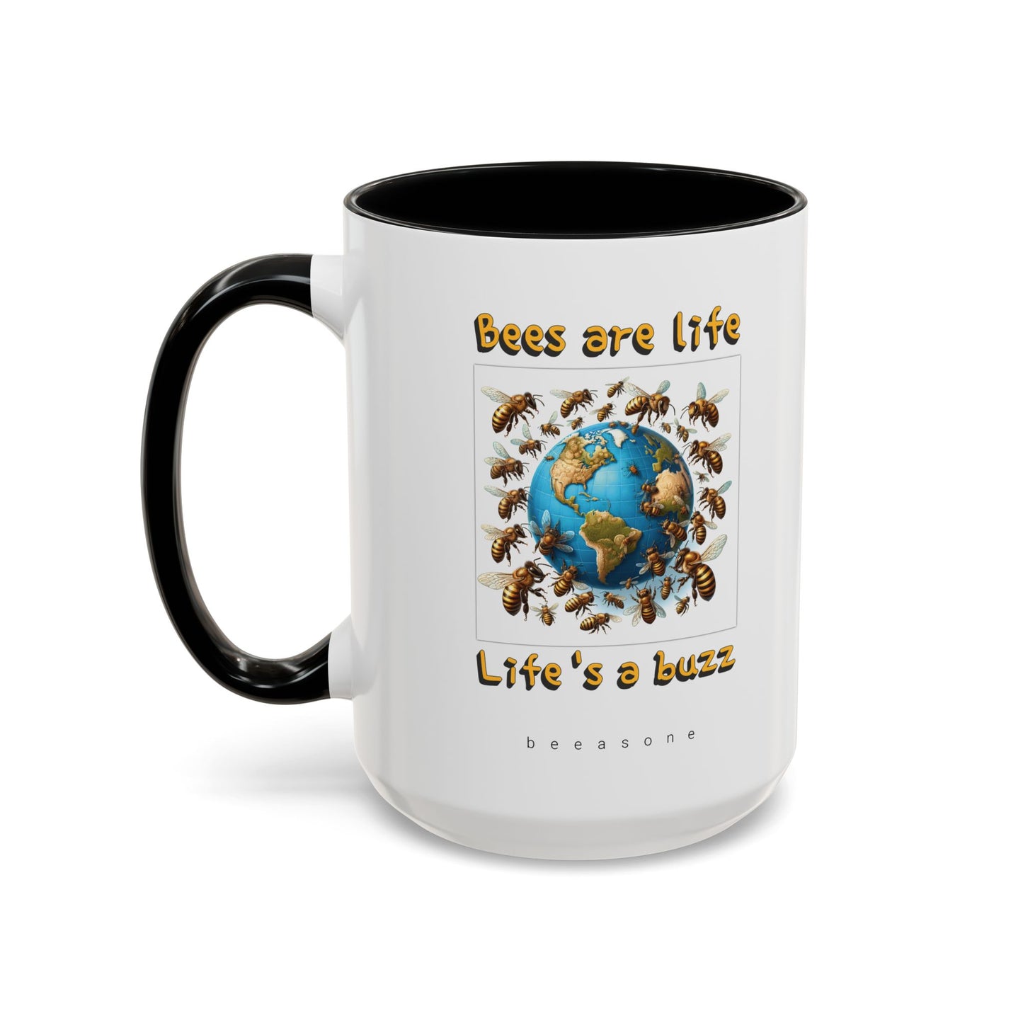 Bees are life beeasone Hot Chocolate or Coffee Mug 11oz (325mls) or 15oz (443mls)