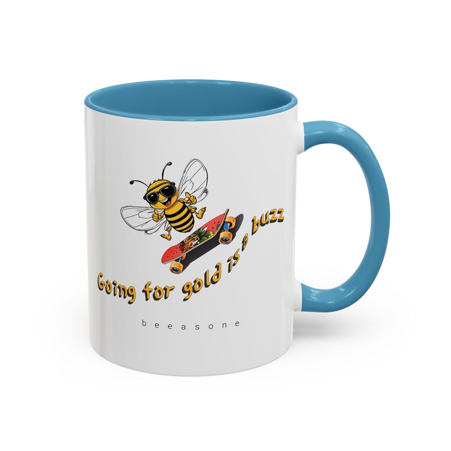 Going for gold is a buzz beeasone Hot Chocolate or Coffee Mug (select from 11oz or 15oz lead and BPA Free mugs)