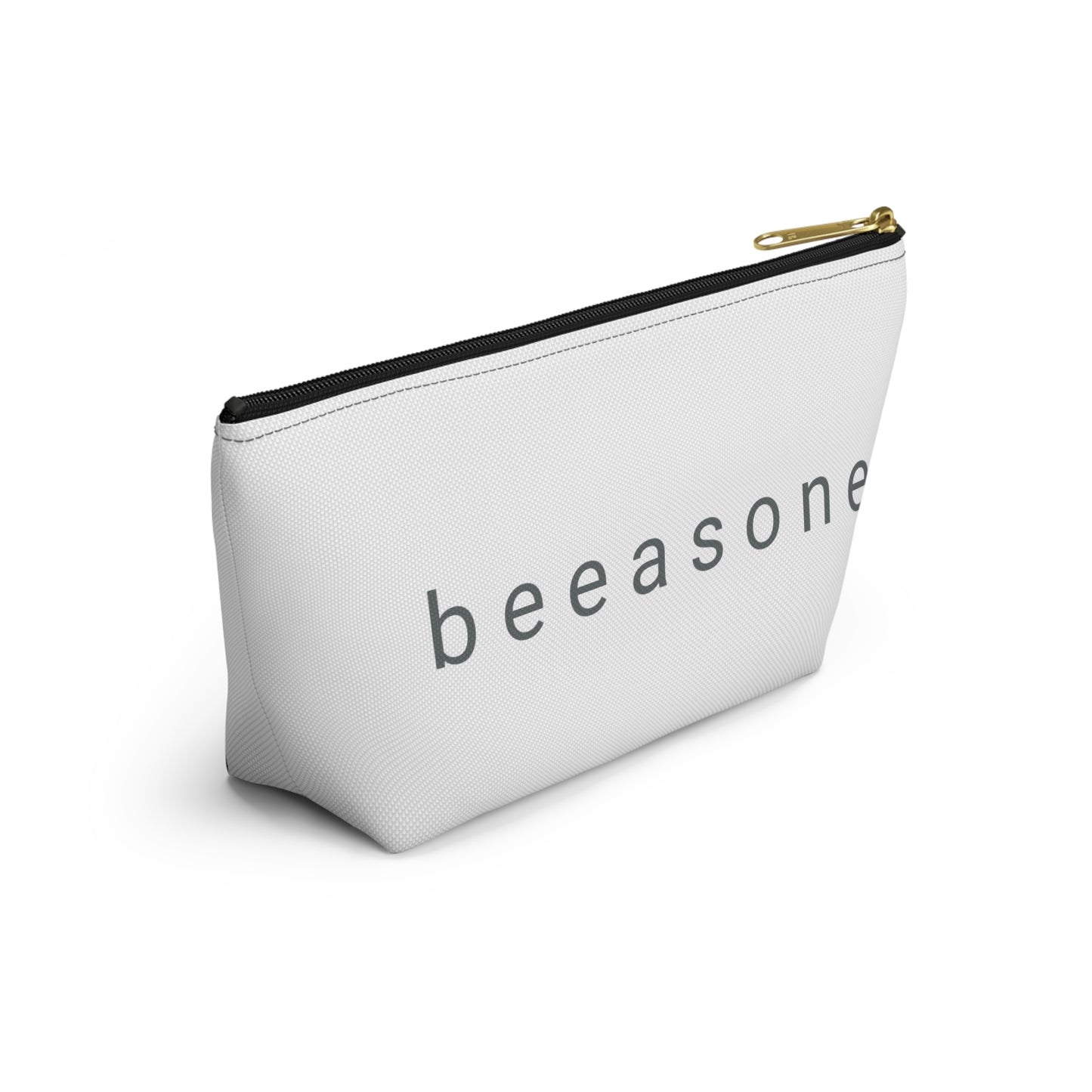 Life's happier with bees beeasone stylish white cosmetics pouch