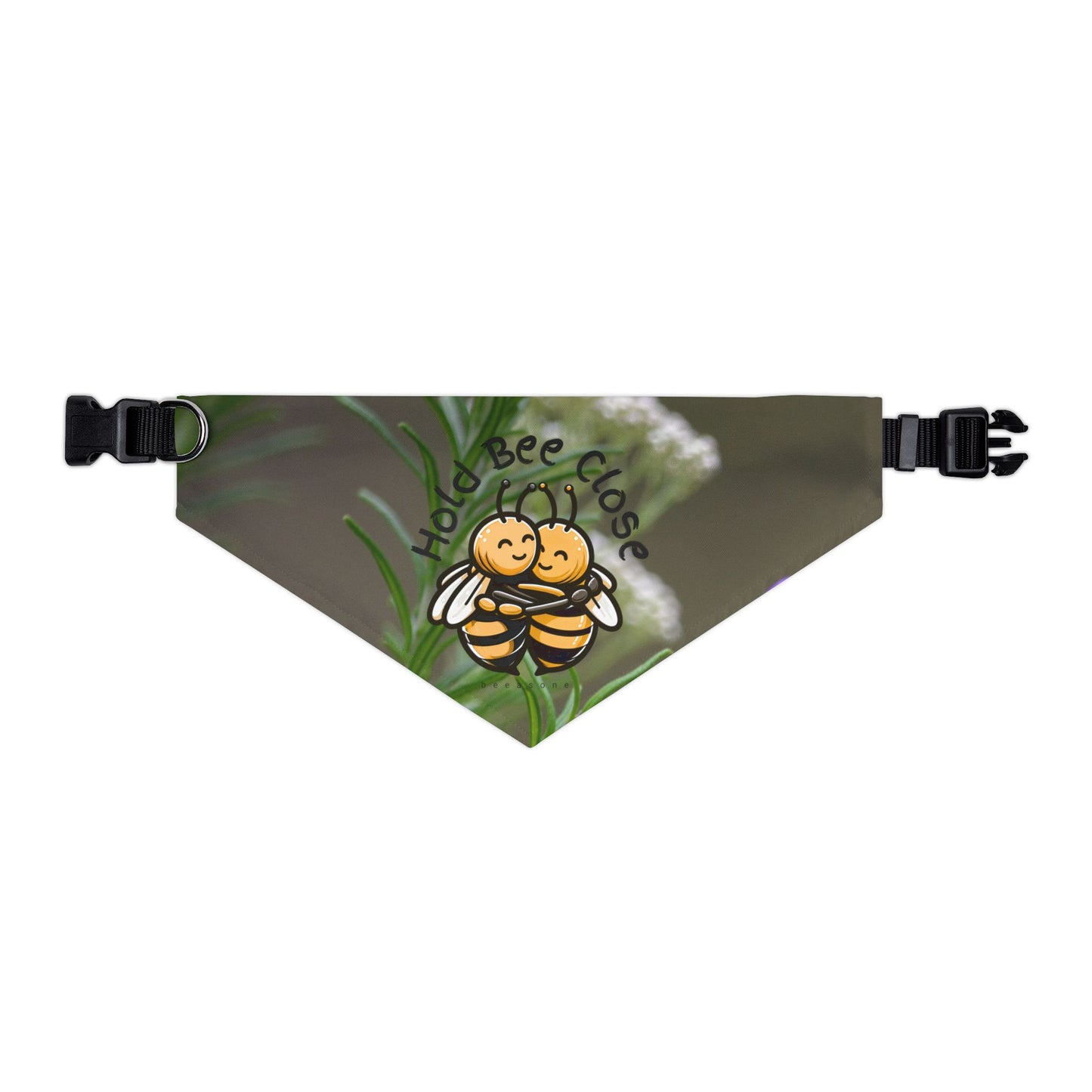 Hold bee close special couple's bandana collar for their fluffy bundle of joy (Includes adjustable buckle up black collar)