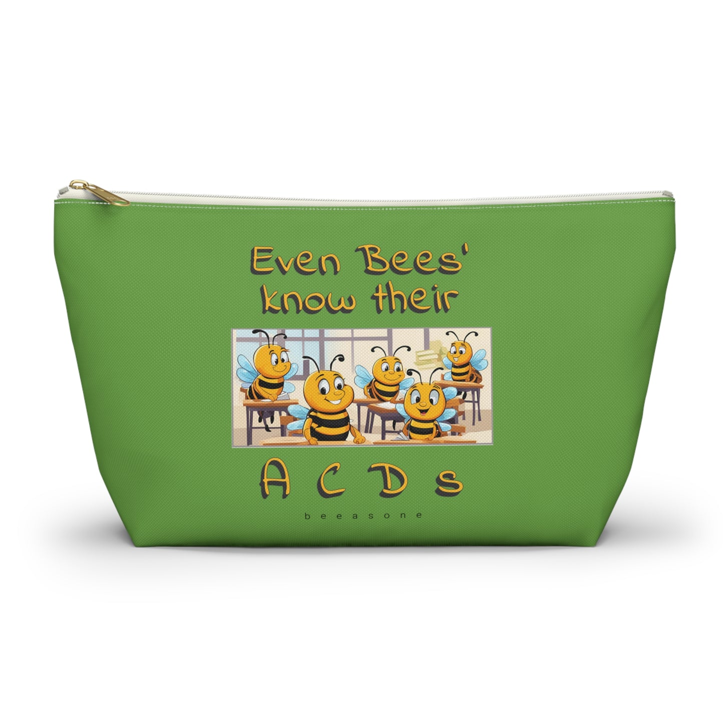 Spelling bee beeasone beeeaautiful accessories / cosmetics pouch - grean. Special spelling bee promotion
