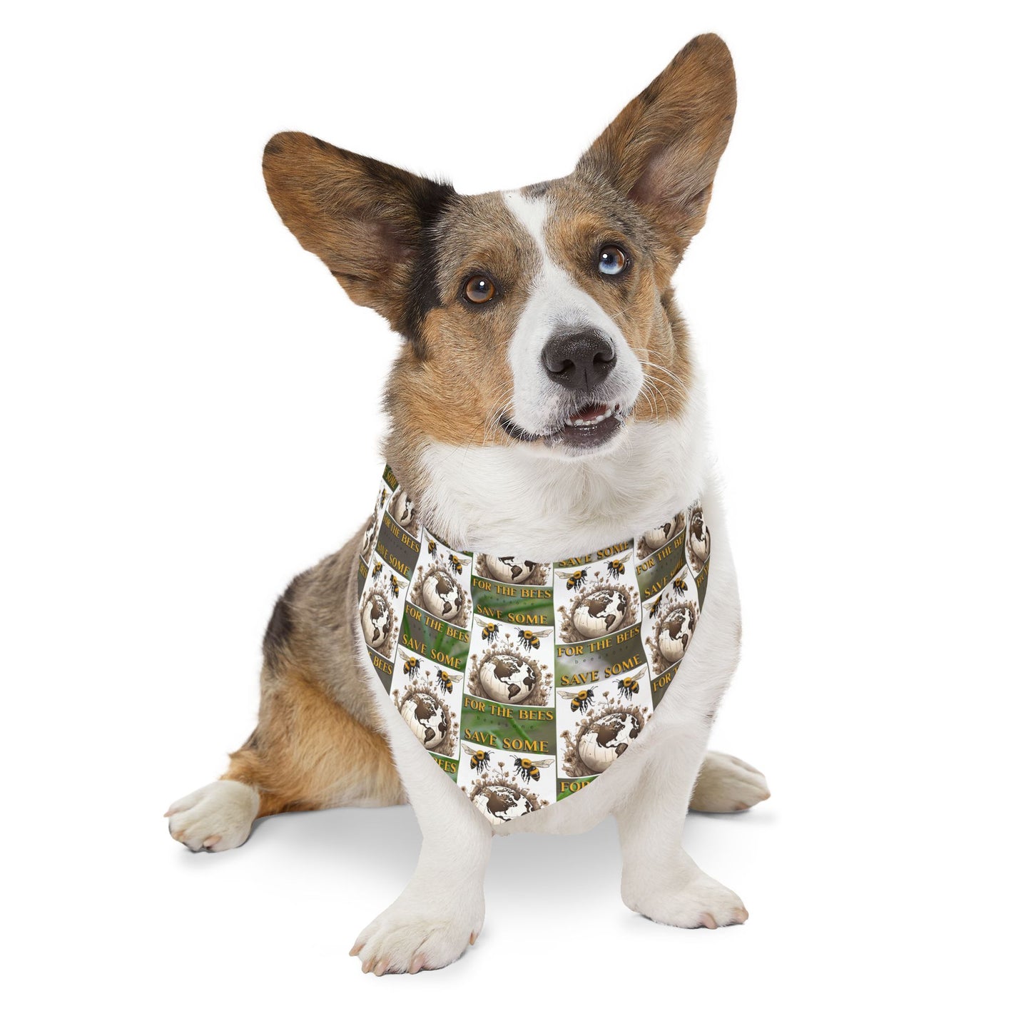 Sophisticated planet loving dog, cat, or ferret pet bandana collar - includes adjustable buckle up black collar