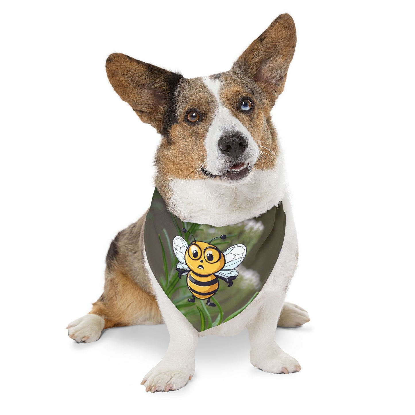 beeasone bee pet bandana collar supporting their best friend, the bees - includes adjustable buckle up black collar