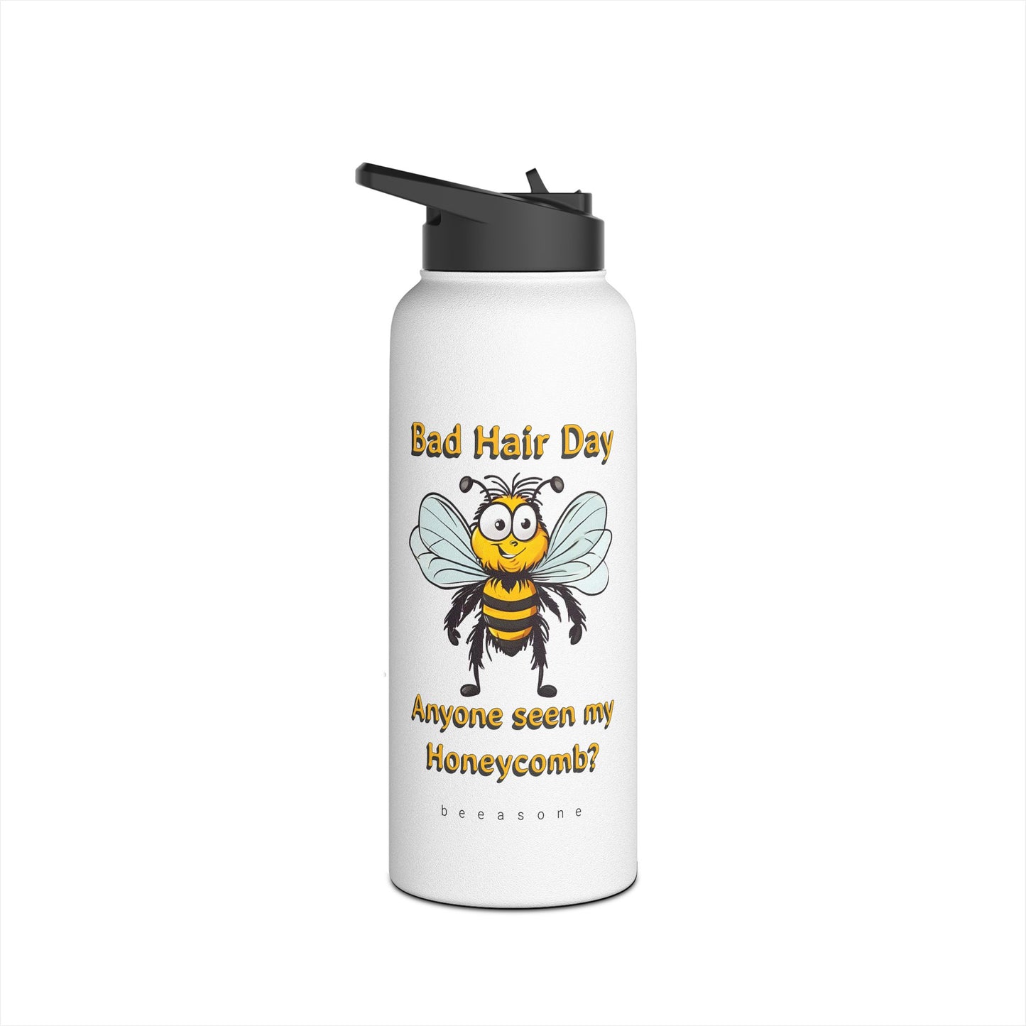 Bad Hair Day beeasone stainless steel body Water Bottle with polypropylene lid BPA free tumbler