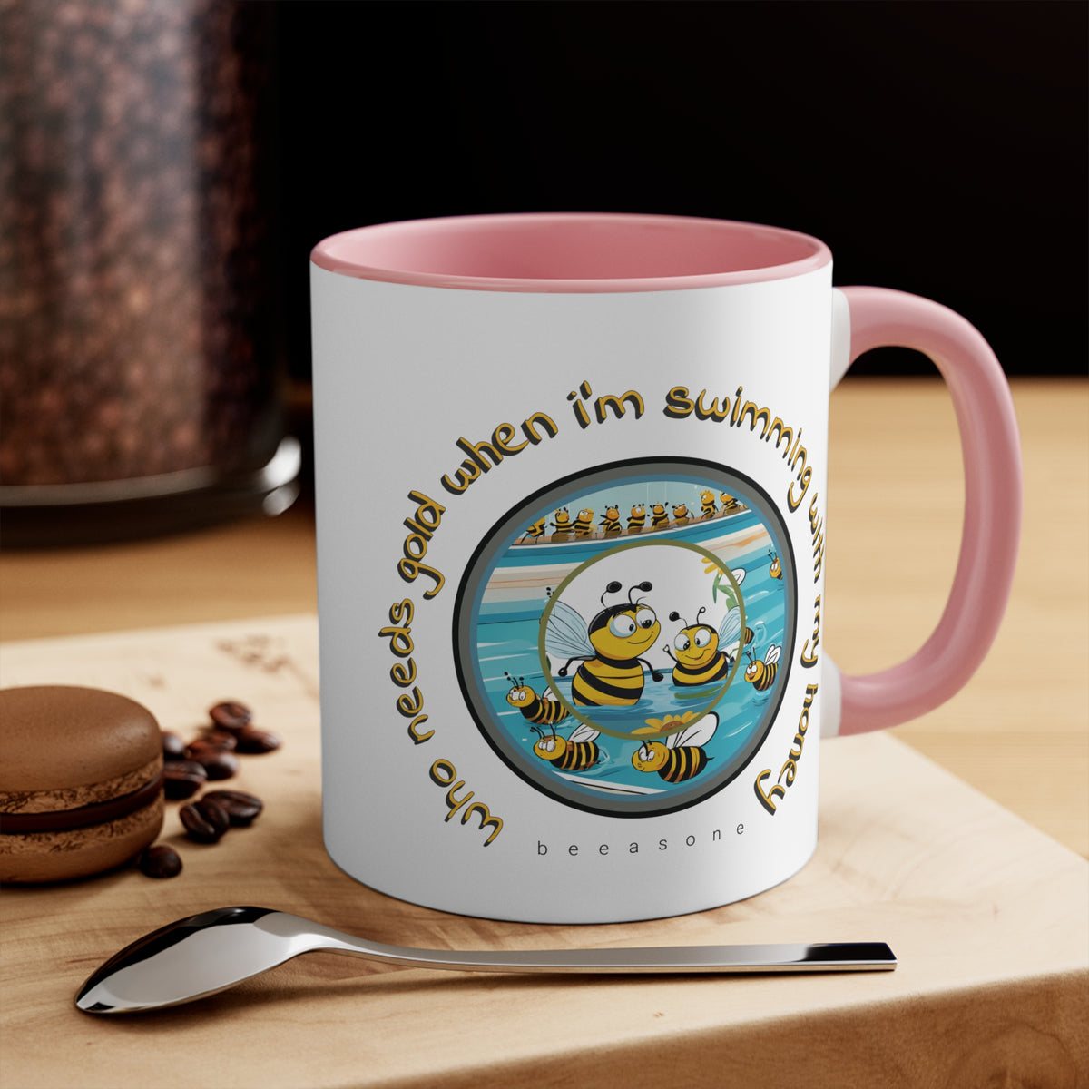 Swimming with my honey gold beeasone coloured Coffee Mug 325ml (Standard 11oz)