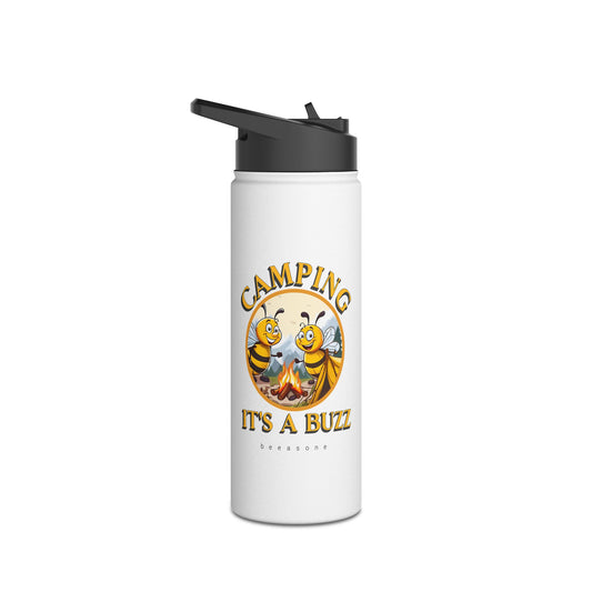 Camping it's a buzz beeasone stainless steel body Water Bottle with polypropylene lid BPA free tumbler