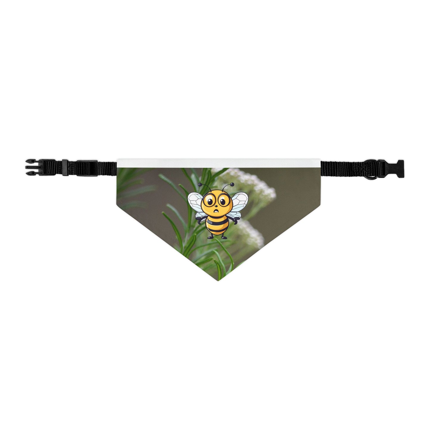 beeasone bee pet bandana collar supporting their best friend, the bees - includes adjustable buckle up black collar