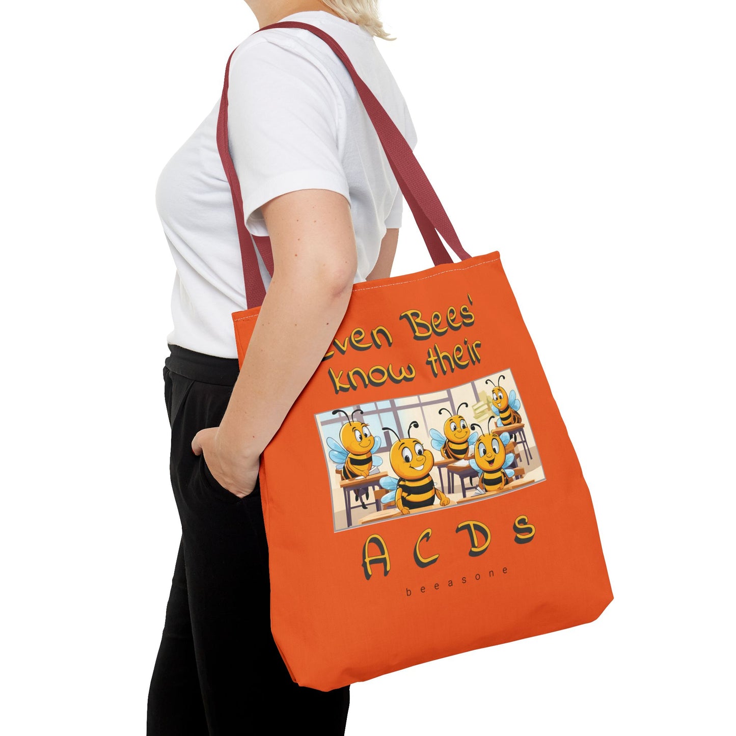 Even bees know their A C D s beeasone stylish orang Tote Bag Special Spelling Bee Promotion