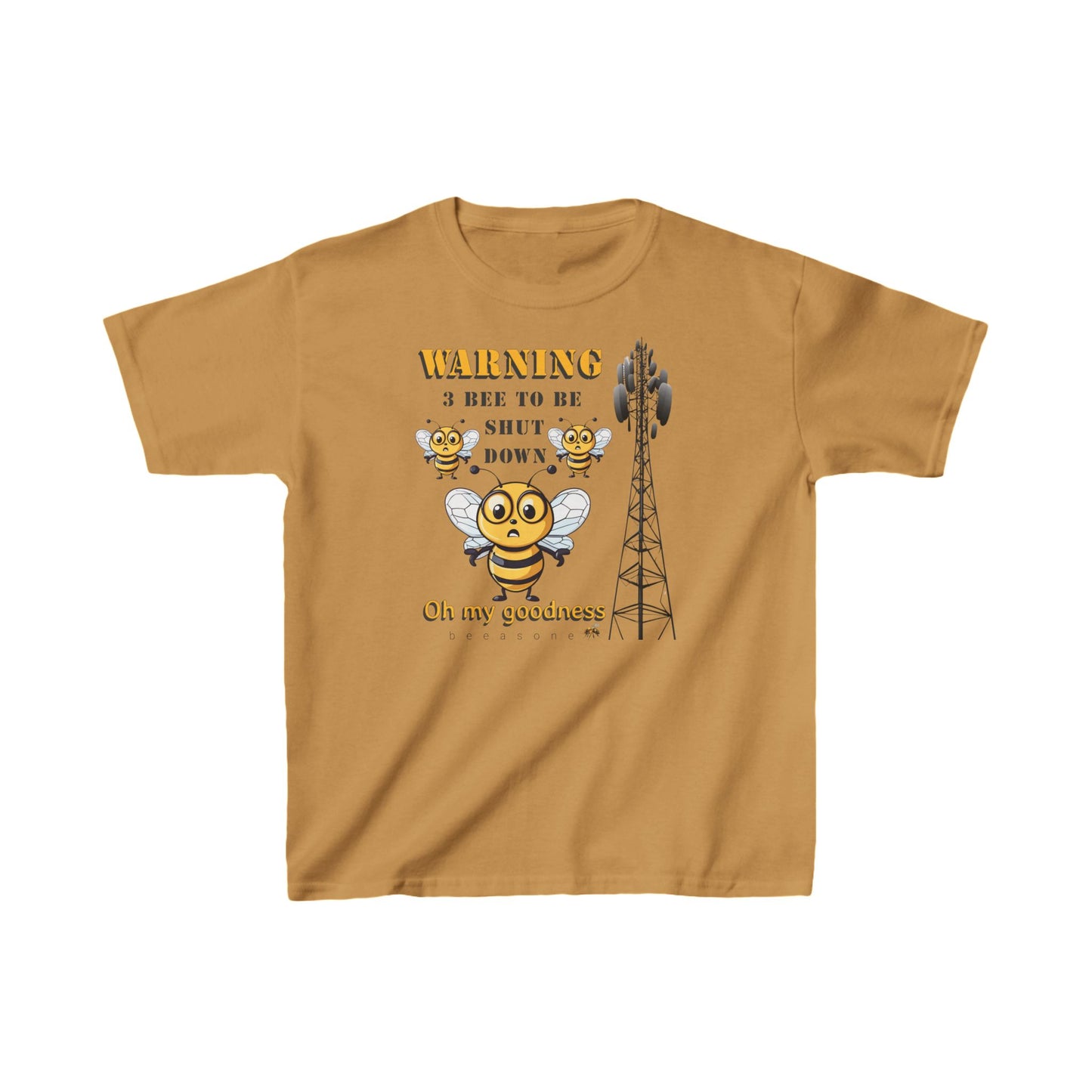 WARING - 3 Bee to be shut down beeasone Kids tee - Heavy Cotton™ Tee available in diff colors and sizes