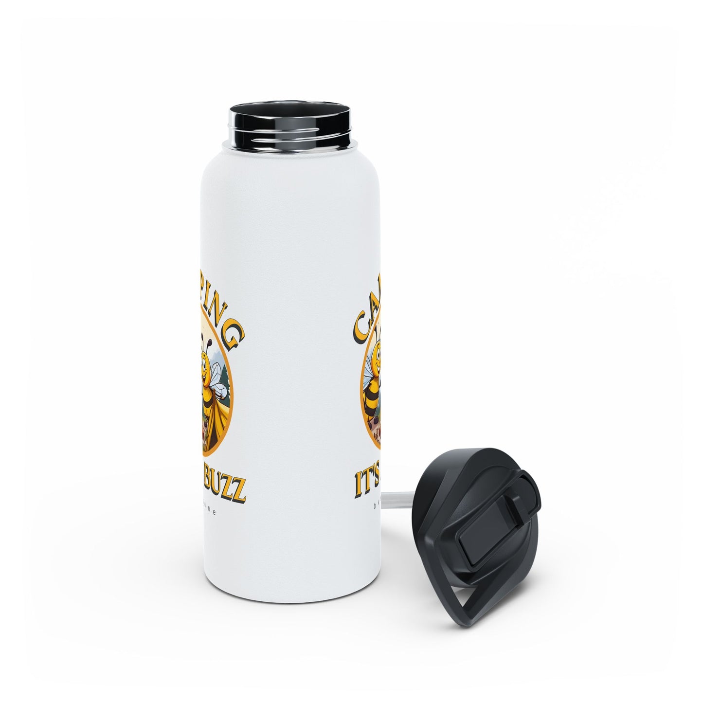 Camping it's a buzz beeasone stainless steel body Water Bottle with polypropylene lid BPA free tumbler