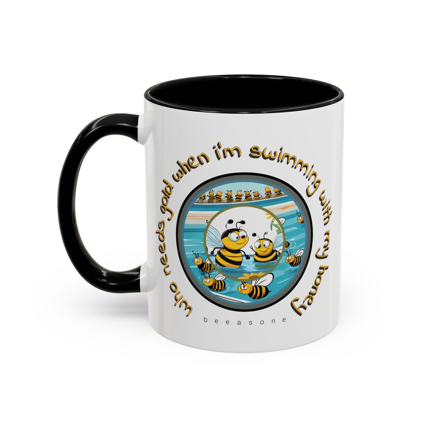 HOW COOOOOL - Swimming with your honey beeasone Hot Chocolate or Coffee Mug