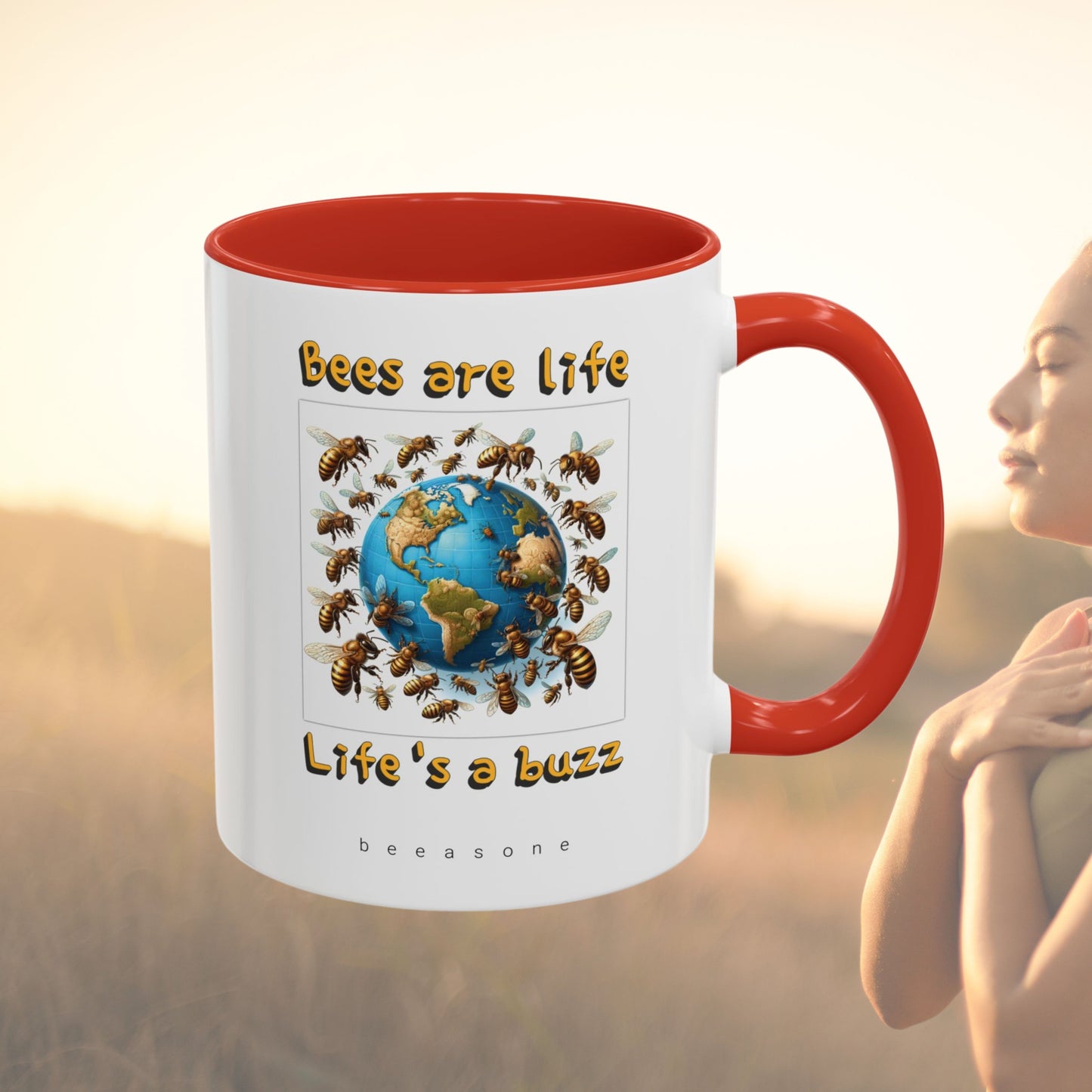 Bees are life beeasone Hot Chocolate or Coffee Mug 11oz (325mls) or 15oz (443mls)