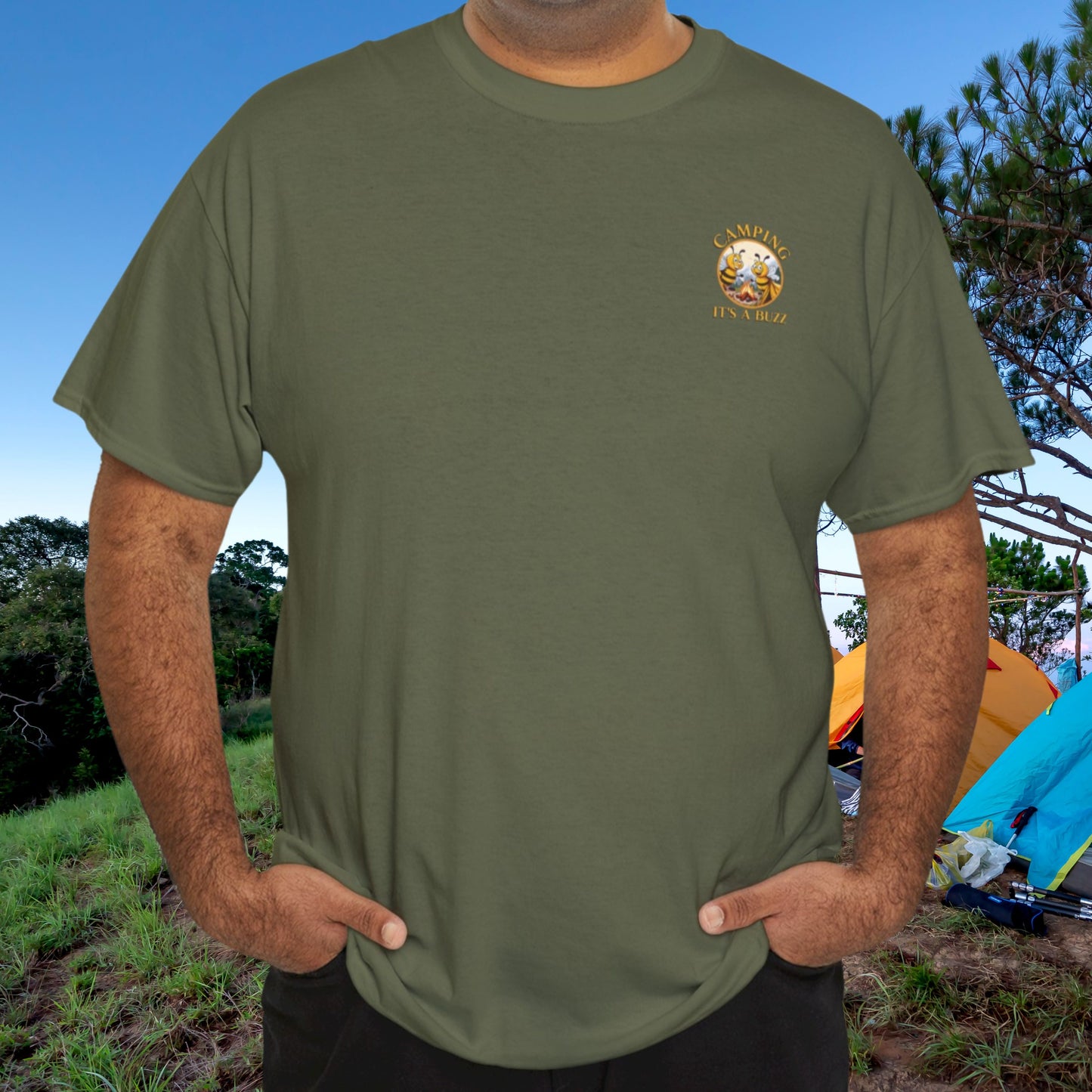 Camping beeasone MF Heavy Cotton T-shirt . Diff sizes and colors available.