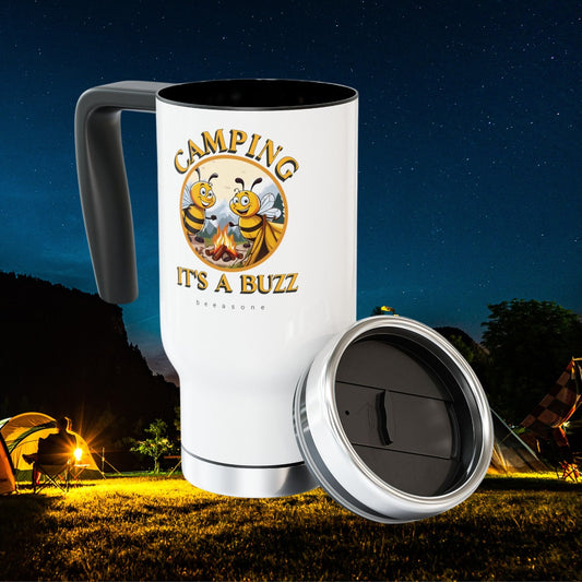 Camping it's a buzz beeasone Stainless Steel Travel Mug with Handle, 14oz (410mls)