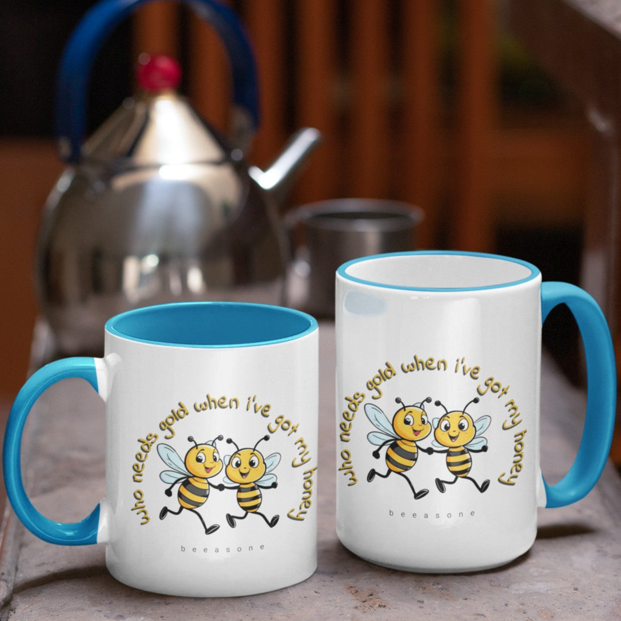 Running with your honey Gold beeasone Hot Chocolate or Coffee Mug 11oz (325mls) or 15oz (443mls)