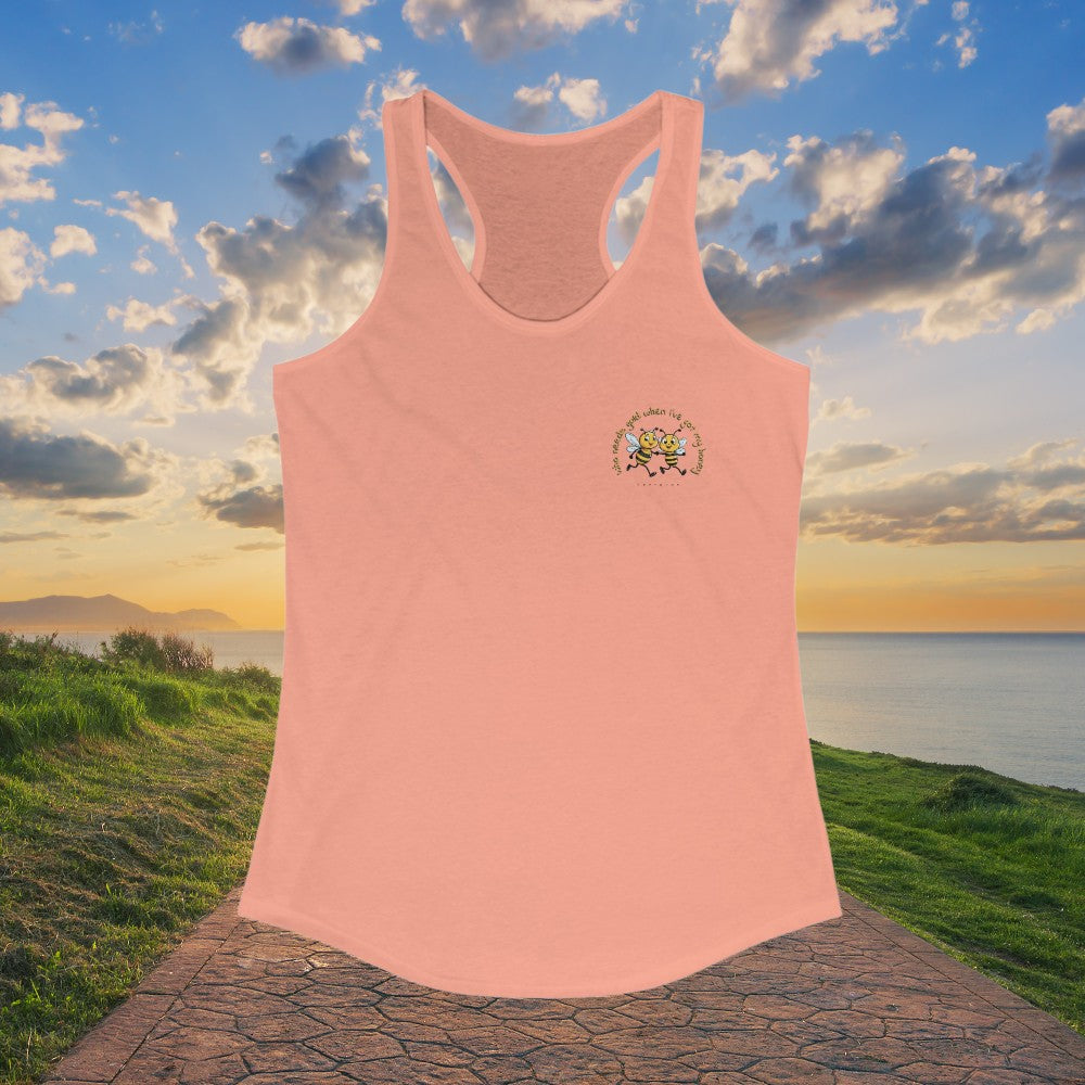 Running with my honey beeasone Women's Ideal Cool Racerback Tank Top
