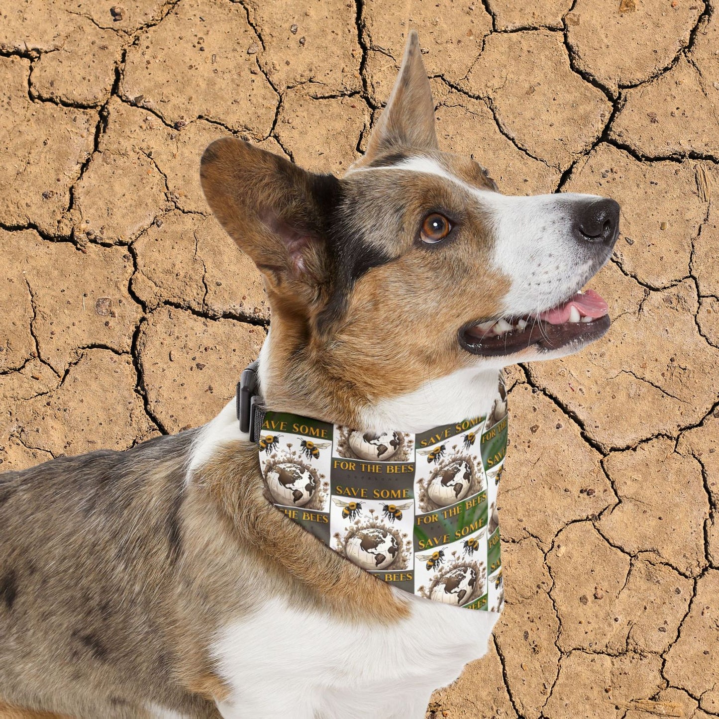 Sophisticated planet loving dog, cat, or ferret pet bandana collar - includes adjustable buckle up black collar