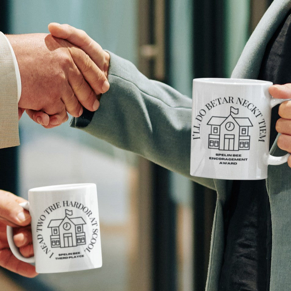 Scool Spelling bee beeasone hot chocolate or sour milk mug - limit ted editon Numbar 3