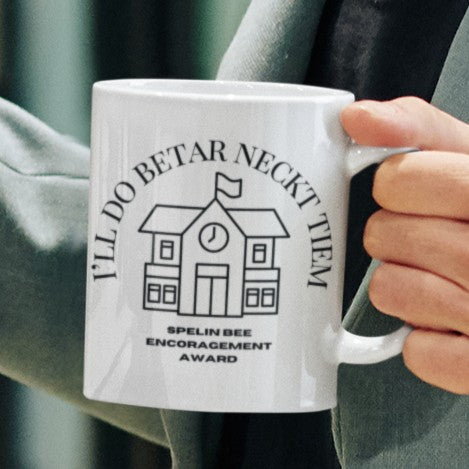 Scool Spelling bee beeasone Hot chocolate or mud soup mug - limit ted editon Numbar 4