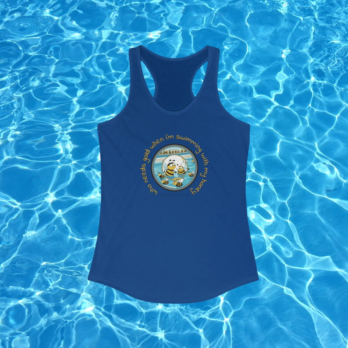 Swimming with my honey beeasone Women's Ideal Cool Racerback Tank Top