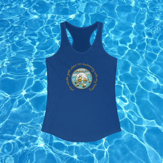 Swimming with my honey beeasone Women's Ideal Cool Racerback Tank Top