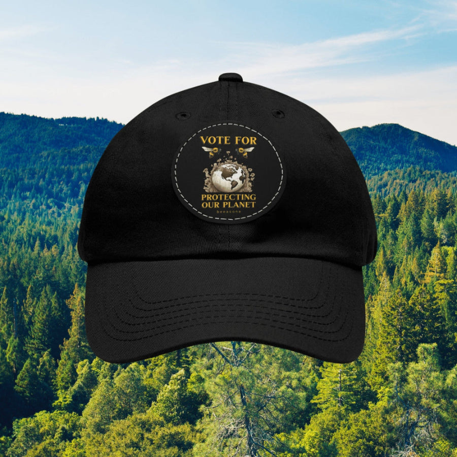 Vote for protecting our planet beeasone Hat with round leather patch
