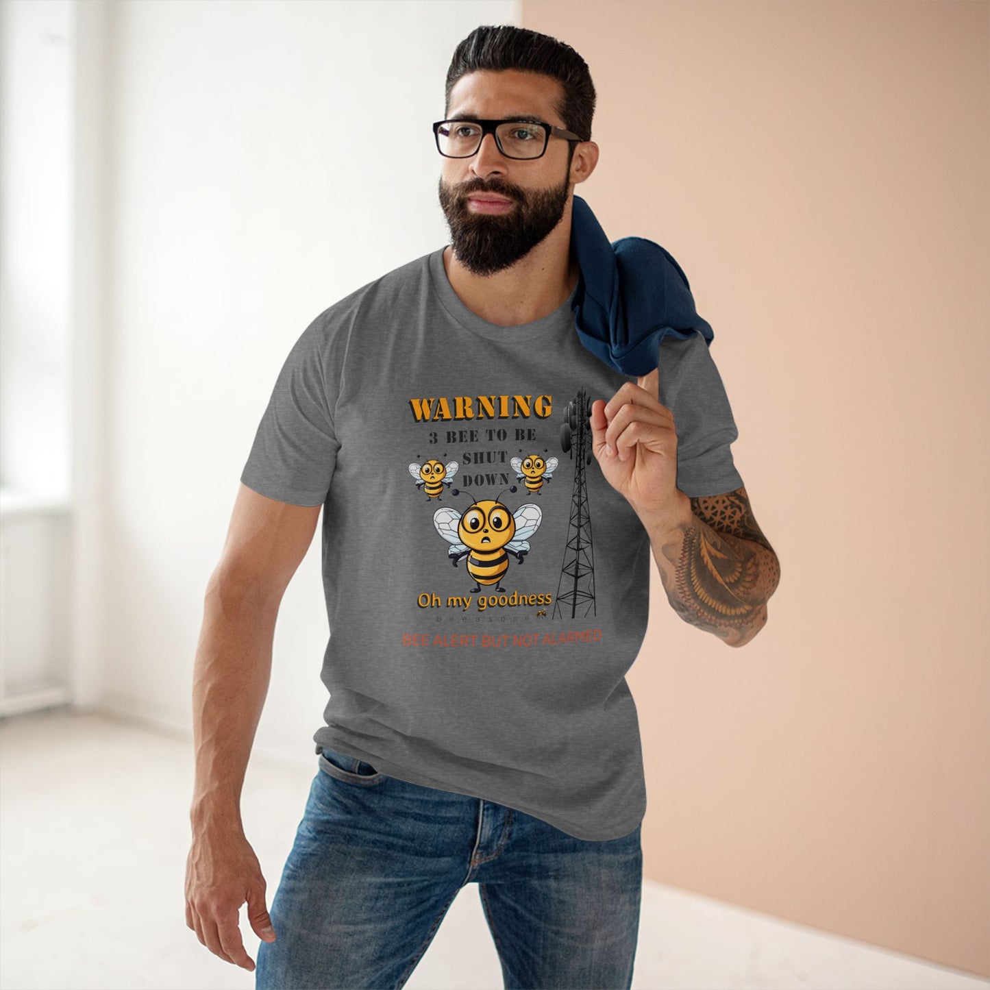 WARNING - 3 Bee to be shut down memento t-shirt men's shirt