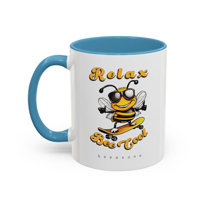 Relax Bee Cool beeasone Hot Chocolate or Coffee Mug (select from 11oz or 15oz lead and BPA Free mugs)