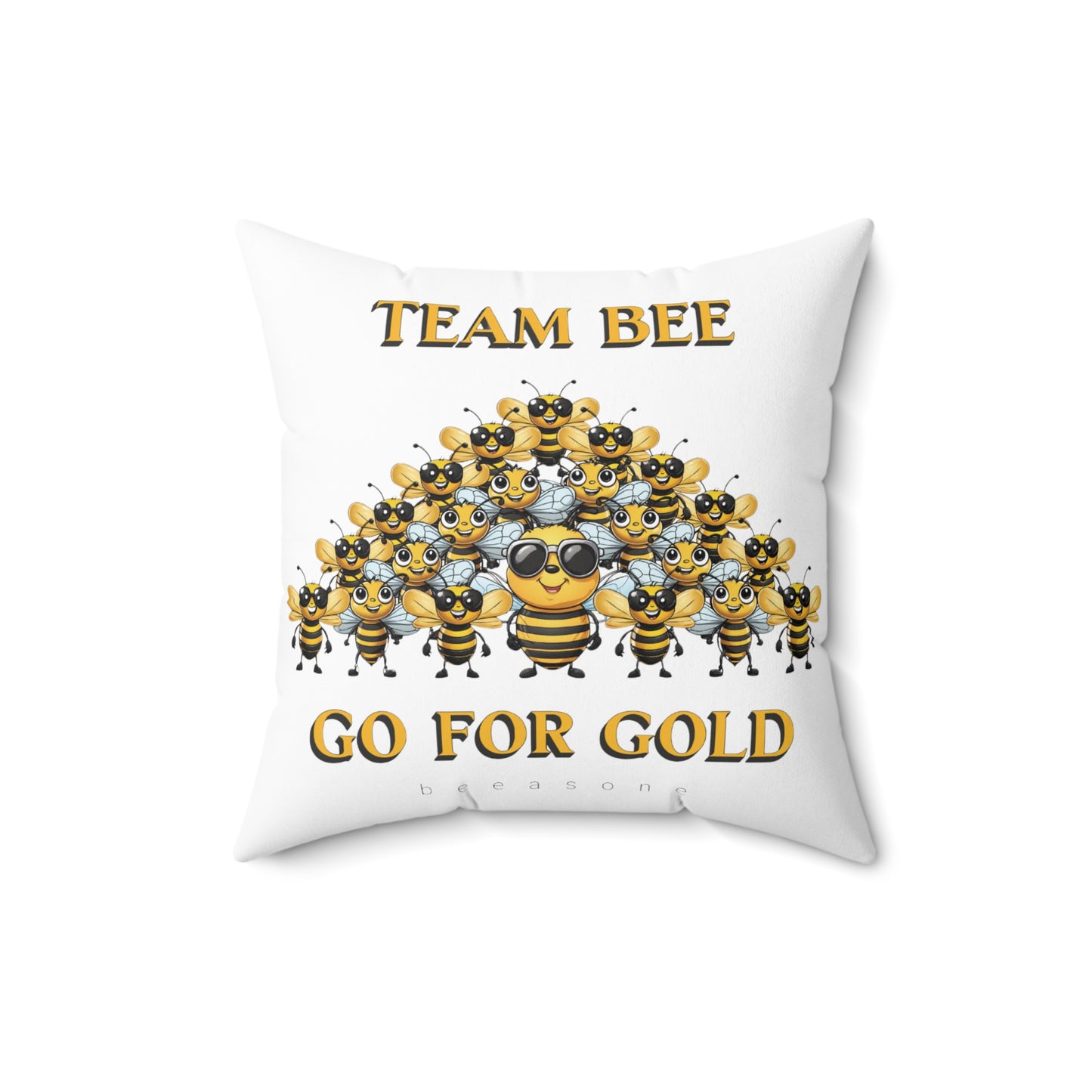 Team bee go for gold beeasone square cushion / Pillow