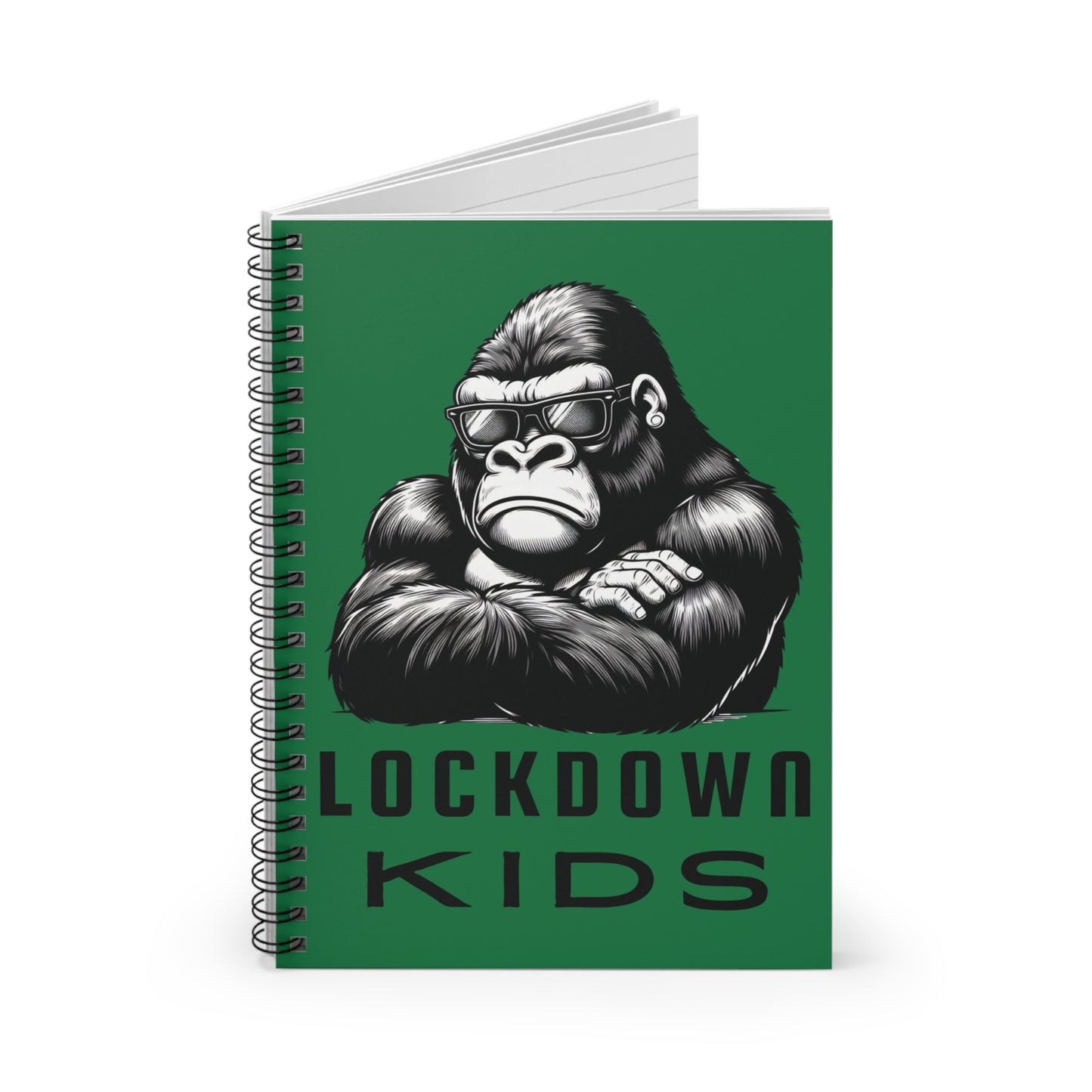 Lockdown Kids spiral note book - Gorilla - Dark Green