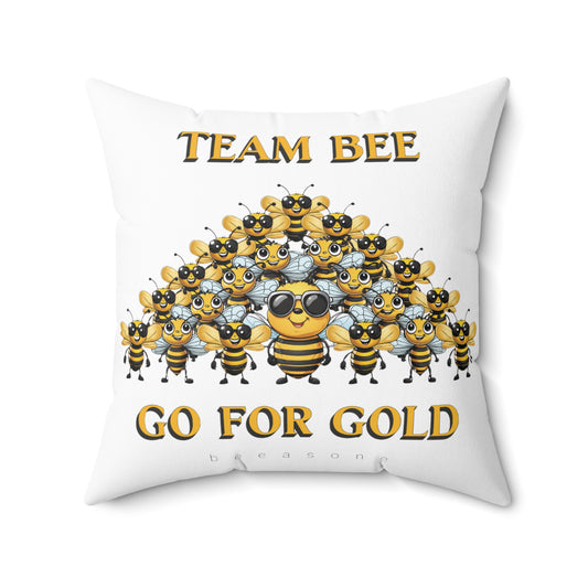 Team bee go for gold beeasone square cushion / Pillow