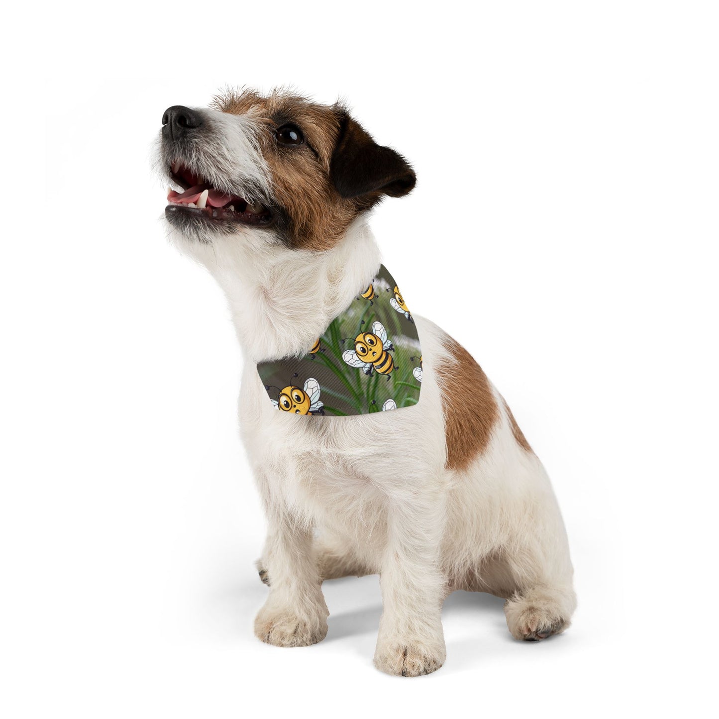 beeasone bee pet bandana supporting their best friend, the bees - includes adjustable buckle up black collar