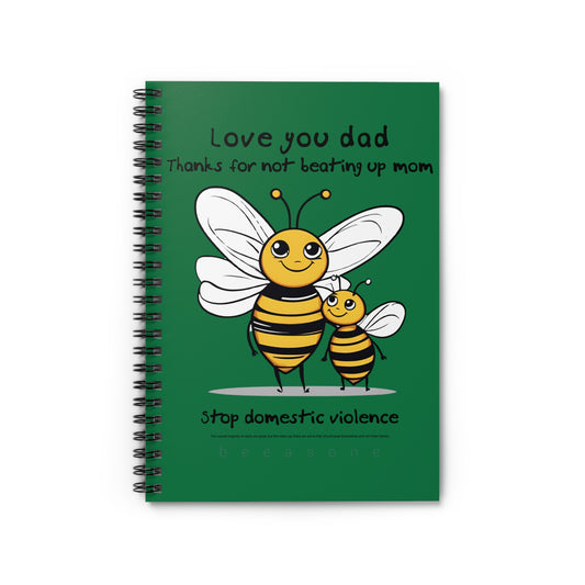 Stop Domestic Violence Note Book - green